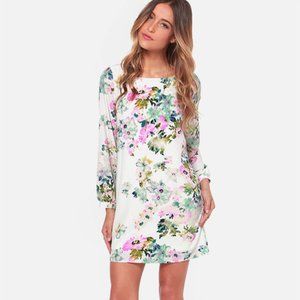 Hydrangea Hopes Ivory Floral Print Dress